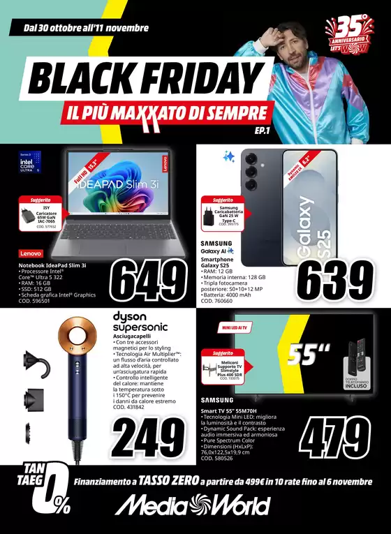 Volantino MediaWorld a Acri | Black Friday da MediaWorld! | 2026-10-30T00:00:00.000Z - 2026-11-06T00:00:00.000Z