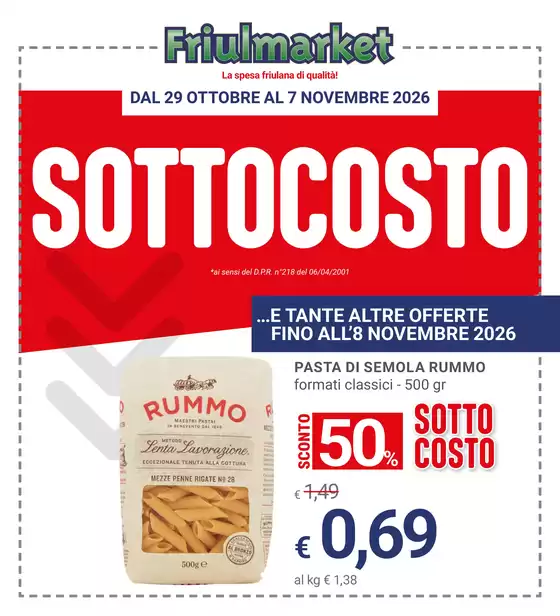 Volantino Friulmarket a Cassino | Sottocosto | 2026-10-29T00:00:00.000Z - 2026-11-08T00:00:00.000Z