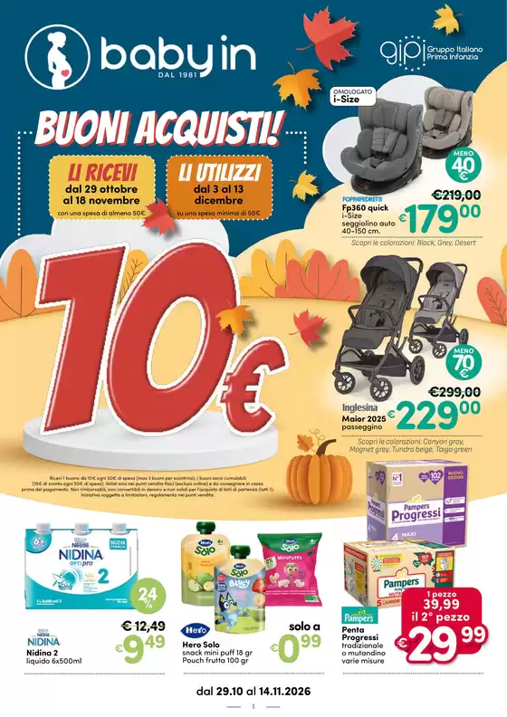 Volantino Baby In a Varese | Buoni acquisti! | 2026-10-29T00:00:00.000Z - 2026-11-14T00:00:00.000Z