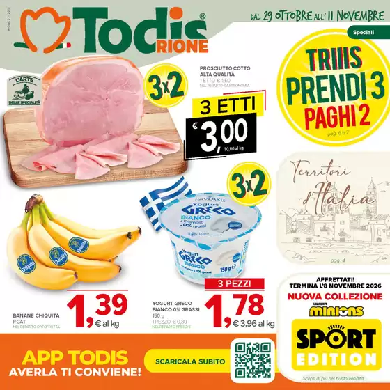 Volantino Todis a Roma | Triiis prendi 3 paghi 2 | 2026-10-29T00:00:00.000Z - 2026-11-11T00:00:00.000Z