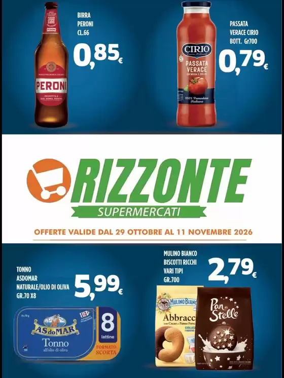 Volantino Orizzonte Supermercati a Peschiera del Garda | Offerte valide dal 29 ottobre all 11 novembre 2026 | 2026-10-29T00:00:00.000Z - 2026-11-11T00:00:00.000Z
