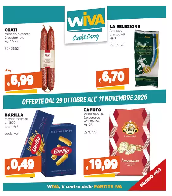 Volantino Wiva Cash&Carry | Offerte dal 29 Ottobre all' 11 Novembre 2026 | 2026-10-29T00:00:00.000Z - 2026-11-11T00:00:00.000Z