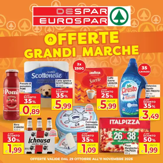 Volantino Eurospar | Offerte grandi marche | 2026-10-29T00:00:00.000Z - 2026-11-11T00:00:00.000Z