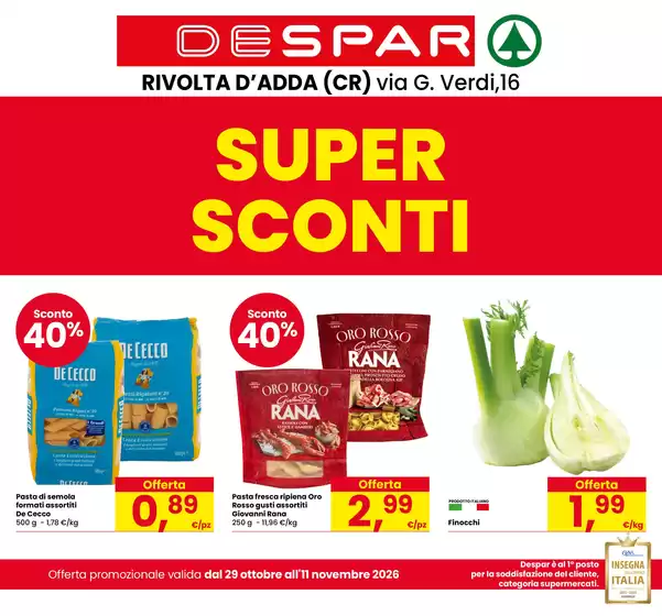 Volantino Despar a Bossico | Super sconti | 2026-10-29T00:00:00.000Z - 2026-11-11T00:00:00.000Z