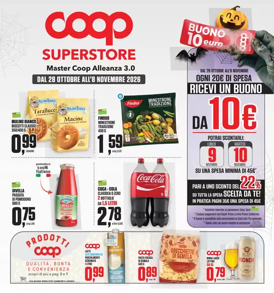 Volantino Superstore Coop | Dal 28 ottobre all' 8 novembre | 2026-10-28T00:00:00.000Z - 2026-11-08T00:00:00.000Z