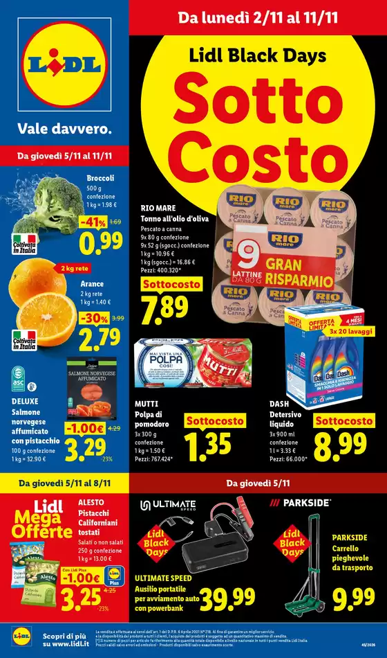 Volantino Lidl a San Severo | Sottocosto | 2026-11-05T00:00:00.000Z - 2026-11-11T00:00:00.000Z